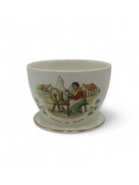 Vintage Beswick Ireland Sugar Bowl Shamrock Spinning Wheel Ceramic